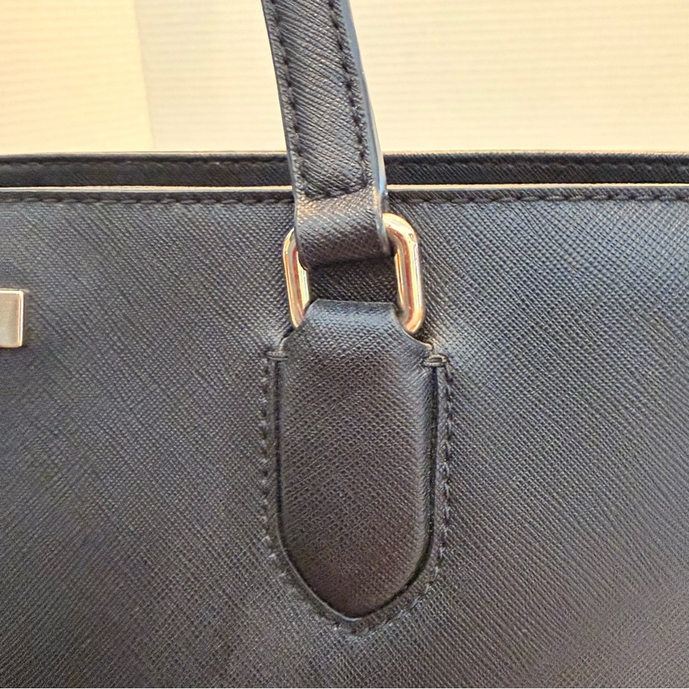 KATE SPADE NEW YORK Black Leather Shoulder Bag Tote - Picture 14 of 16
